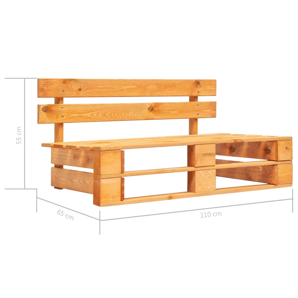 Panca da giardino mobili da esterno terrazza pallet da giardino 110 x 65 x 55 cm legno color miele 02_0011837