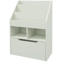 Piccola Libreria per Bambini con Ripiani e Cassetto in MDF, 60x29.9x90cm, Verde