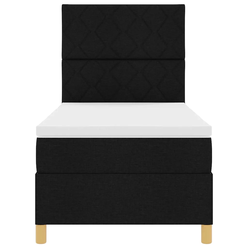 Letto a molle con materasso Nero 90 x 190 cm Tessuto 3339660
