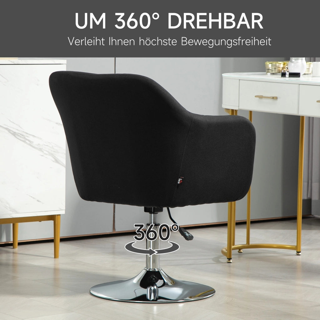 POLTRONA girevole regolabile 60x60x79-91 cm nero poliestere