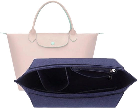 Organizzatore di portafoglio, multi tasca, insert per borsa tote opvolutile, per organizzatore di portafoglio (Medio, Blu Scuro)