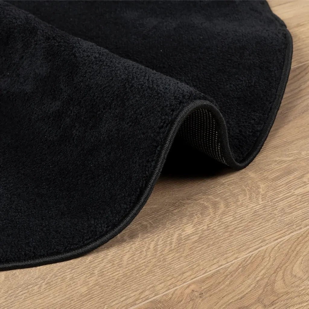 vidaXL Tappeto OVIEDO a Pelo Corto Nero Ø 200 cm
