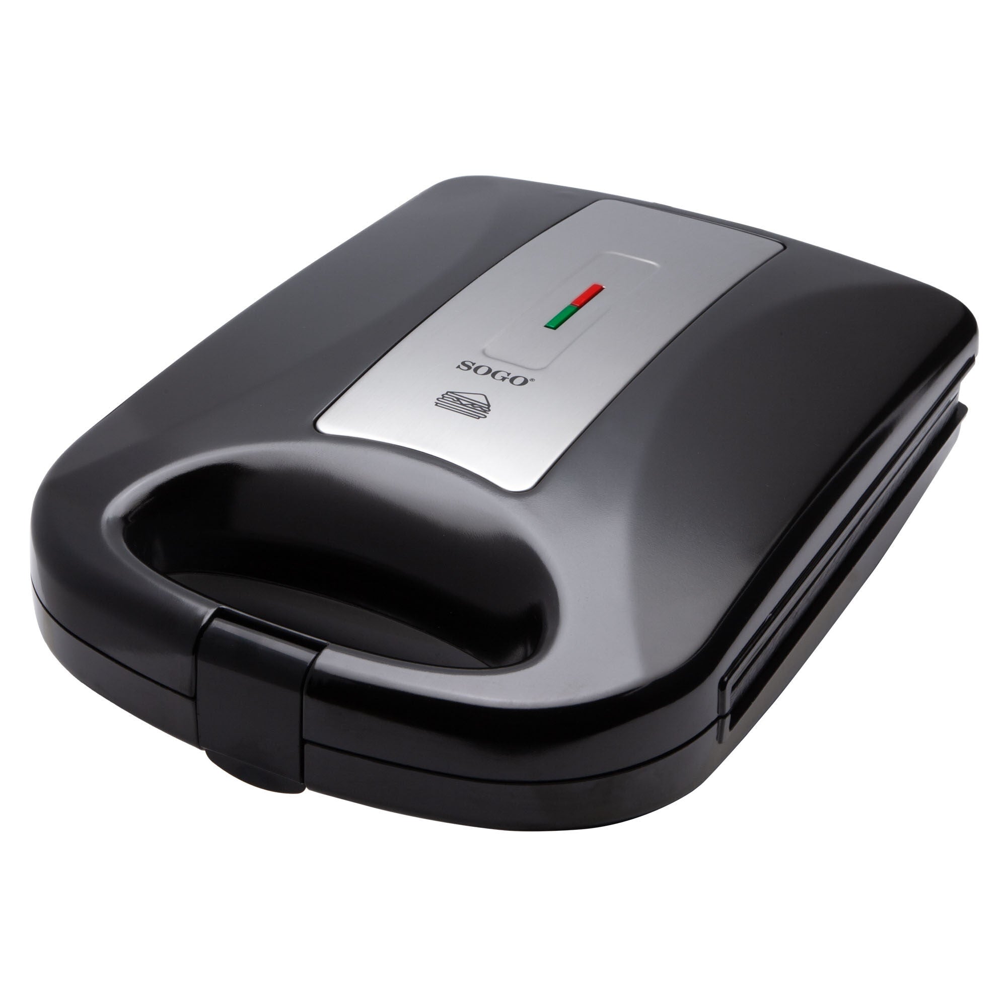 SOGO Sandwich Maker 4 Fette 1200W, Piatti Triangolari Antiaderenti, Design Moderno, Termoregolazione Automatica, Sicurezza e Piedini Antiscivolo