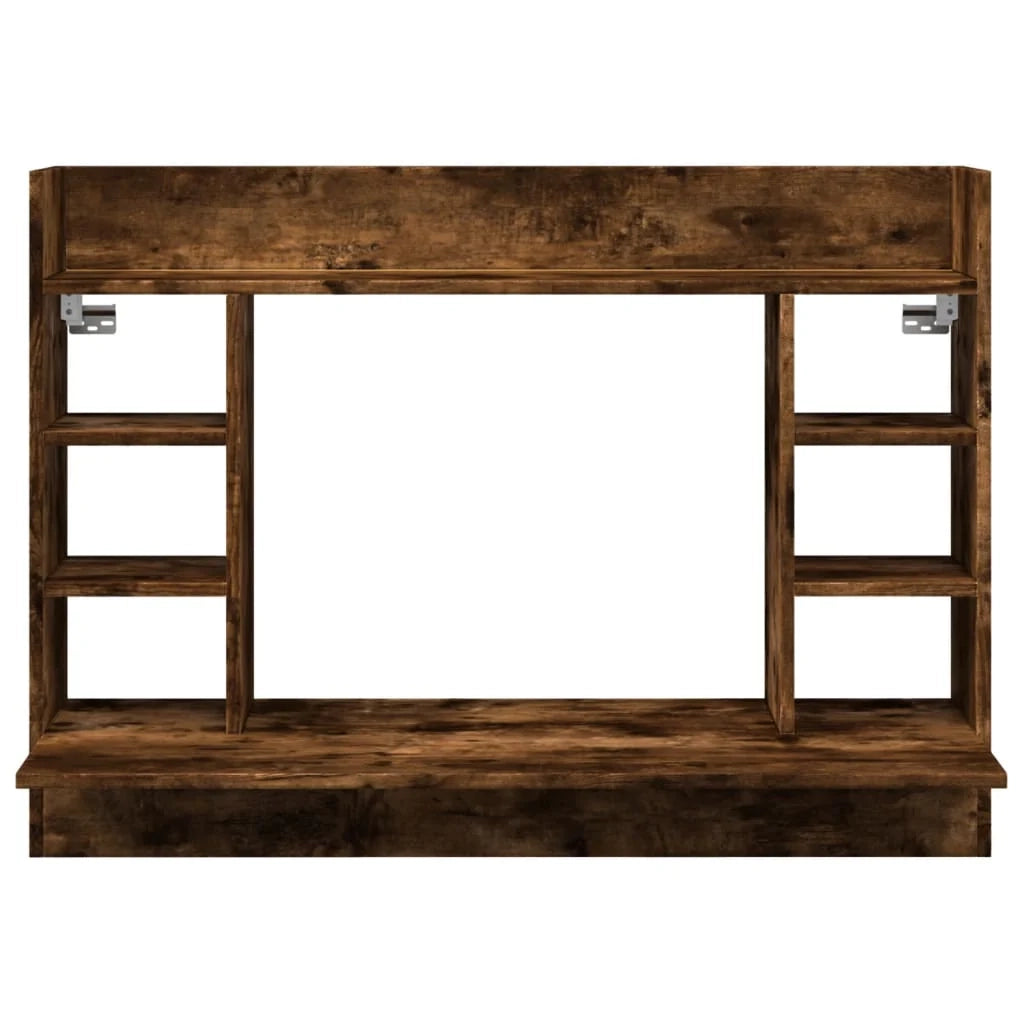 Scrivania da ufficio postazione di lavoro mobile per computer studio a parete rovere affumicato 105 x 48 x 75 cm legno ingegnerizzato marrone 02_0023876