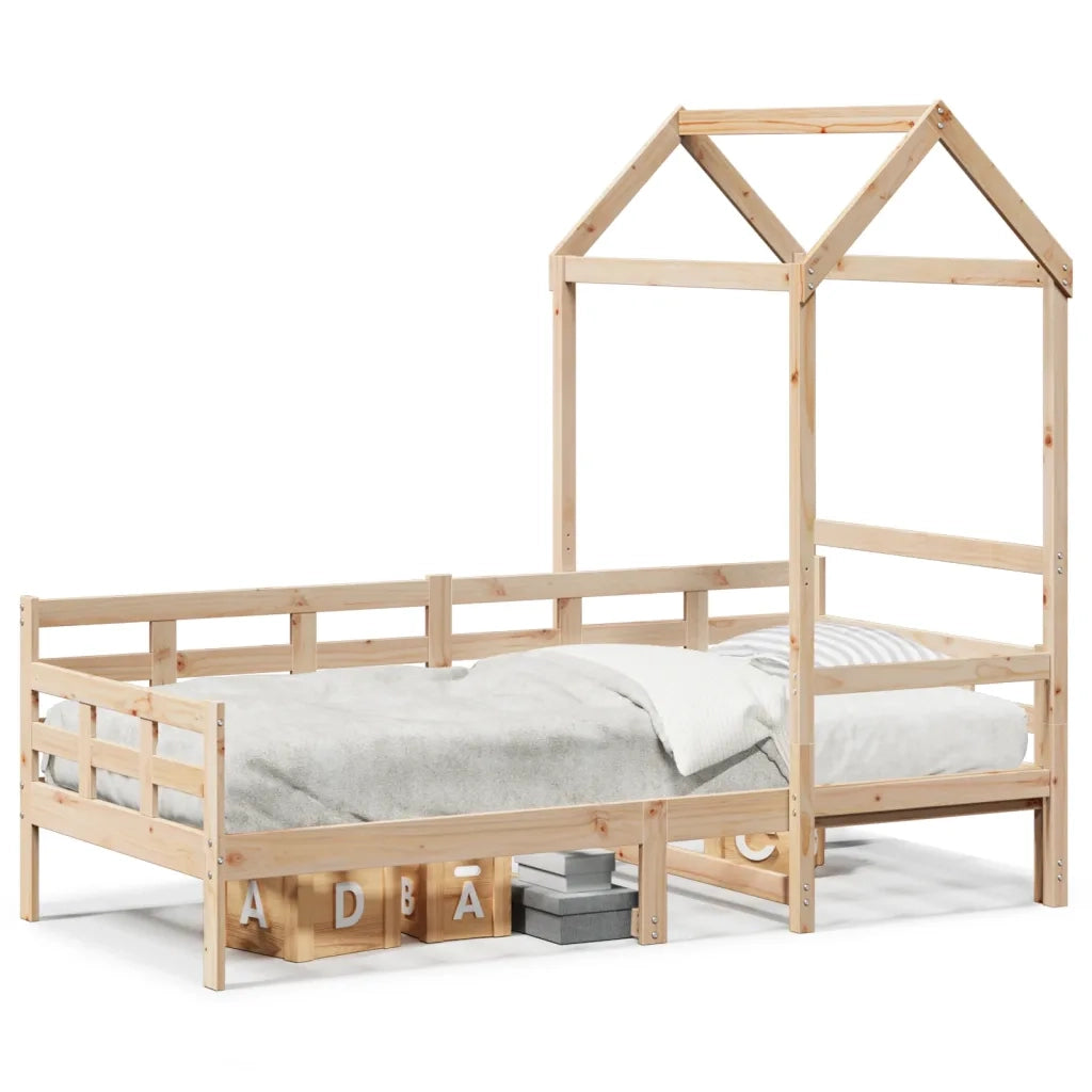 Letto singolo | Letto per adulti | Dormeuse con Tetto 80x200 cm in Legno Massello di Pino