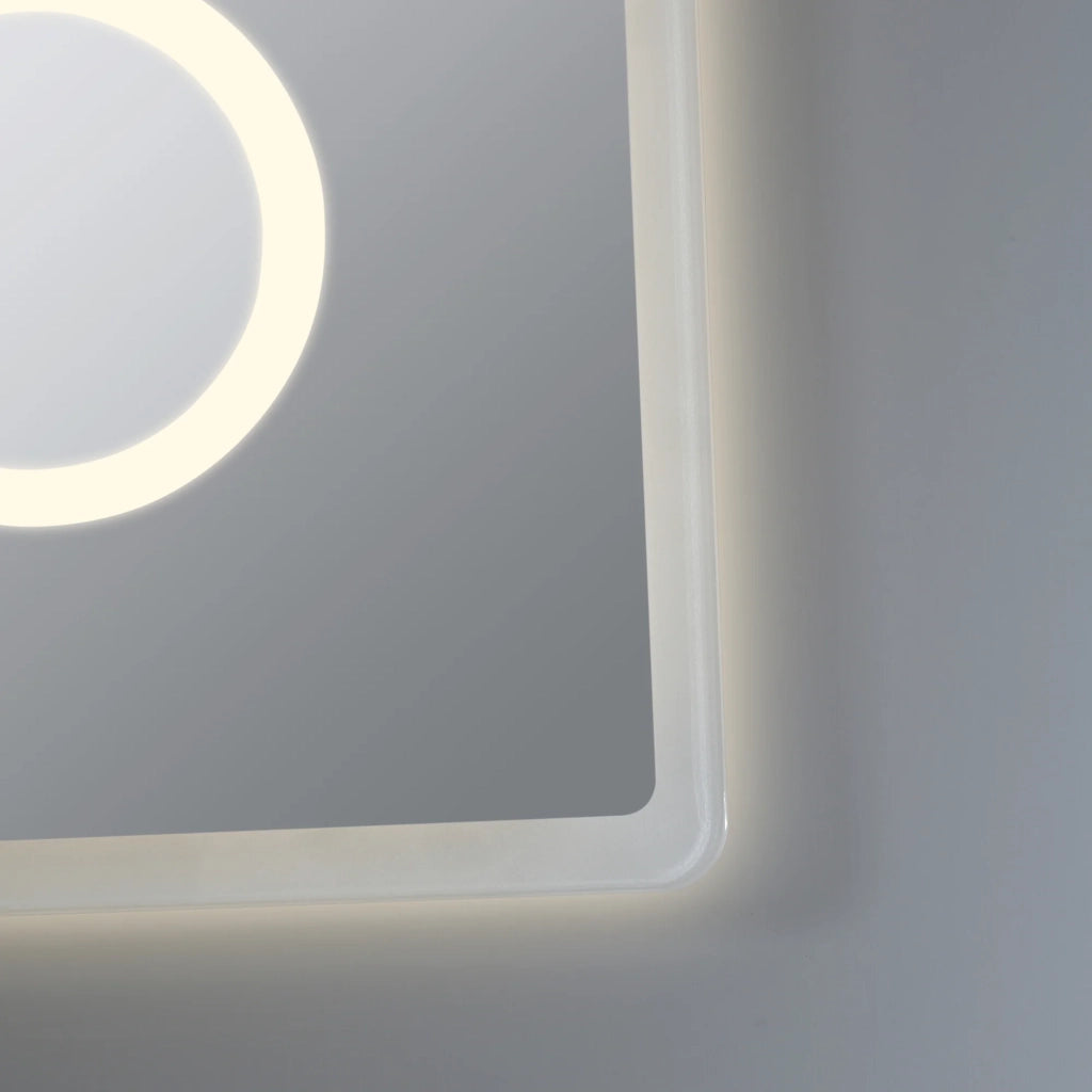Specchio decorativo moderno a LED per il bagno 80 x 60 cm bianco 03_0010169