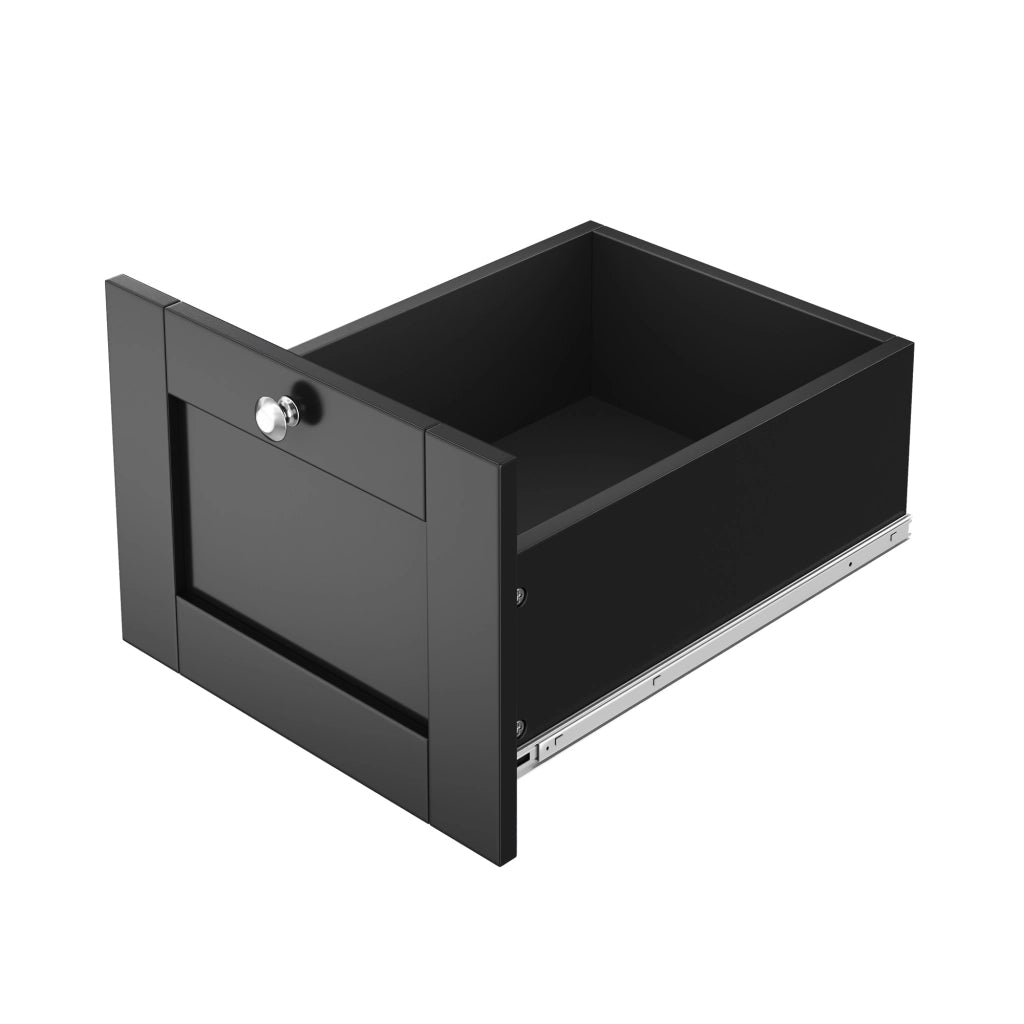 Carrello cucina mobile pieghevole con piano effetto rovere, 3 cassetti, armadio a 2 ante, ruote frenanti