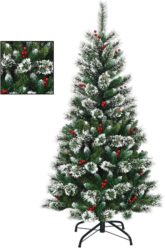 Albero di Natale Artificiale 150/180/210/230/270cm in PVC, Albero di Natale ad Apertura Automatica ad Ombrello con Base, Christmas Tree (230 cm, Verde)