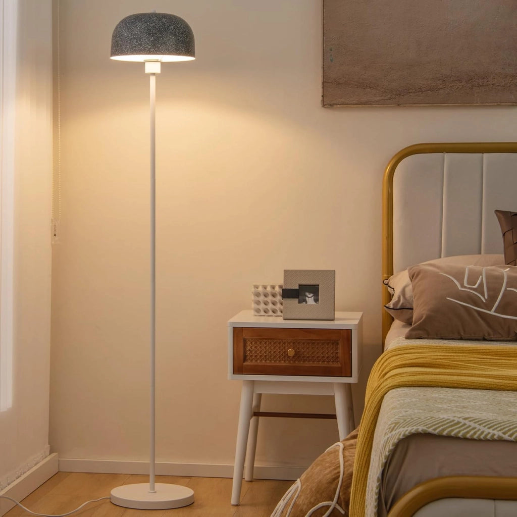Lampada da Terra da Soggiorno, Lampada a Stelo con Paralume e Interruttore a Pedale, Lampada Moderna con Base Pesante per Camera da Letto, Ufficio e Studio