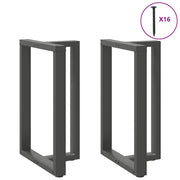 Gambe per tavolo da bar a forma di T 2 pz Antracite 60x35x(90-91) cm Acciaio