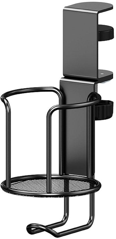Supporto per Bicchieri - Drink Holder per Tavolo - Risparmio di Spazio - Clip-On Regolabile - 117x95 cm - Nero