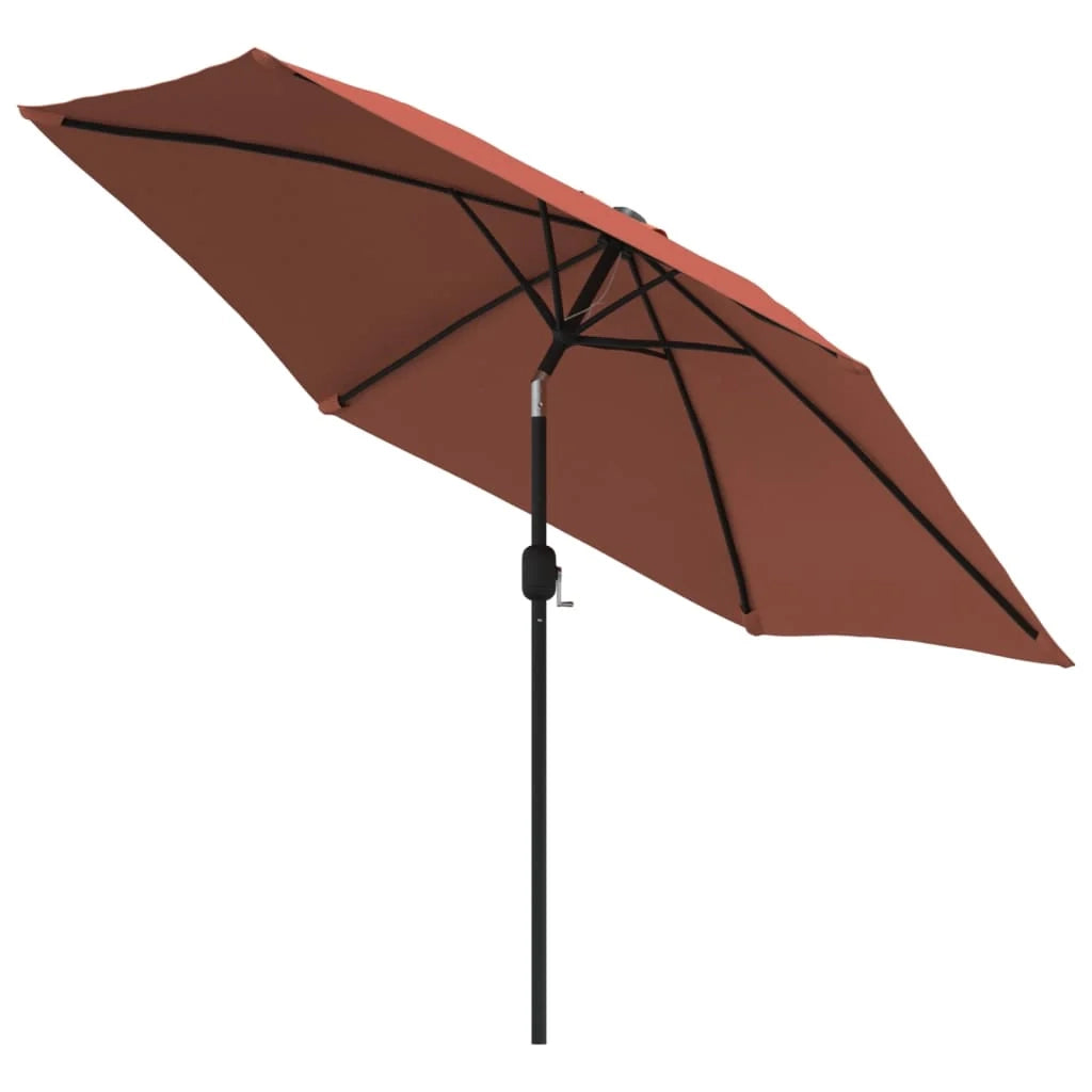 Ombrellone da esterno con palo in metallo color terracotta 300 cm 02_0008271