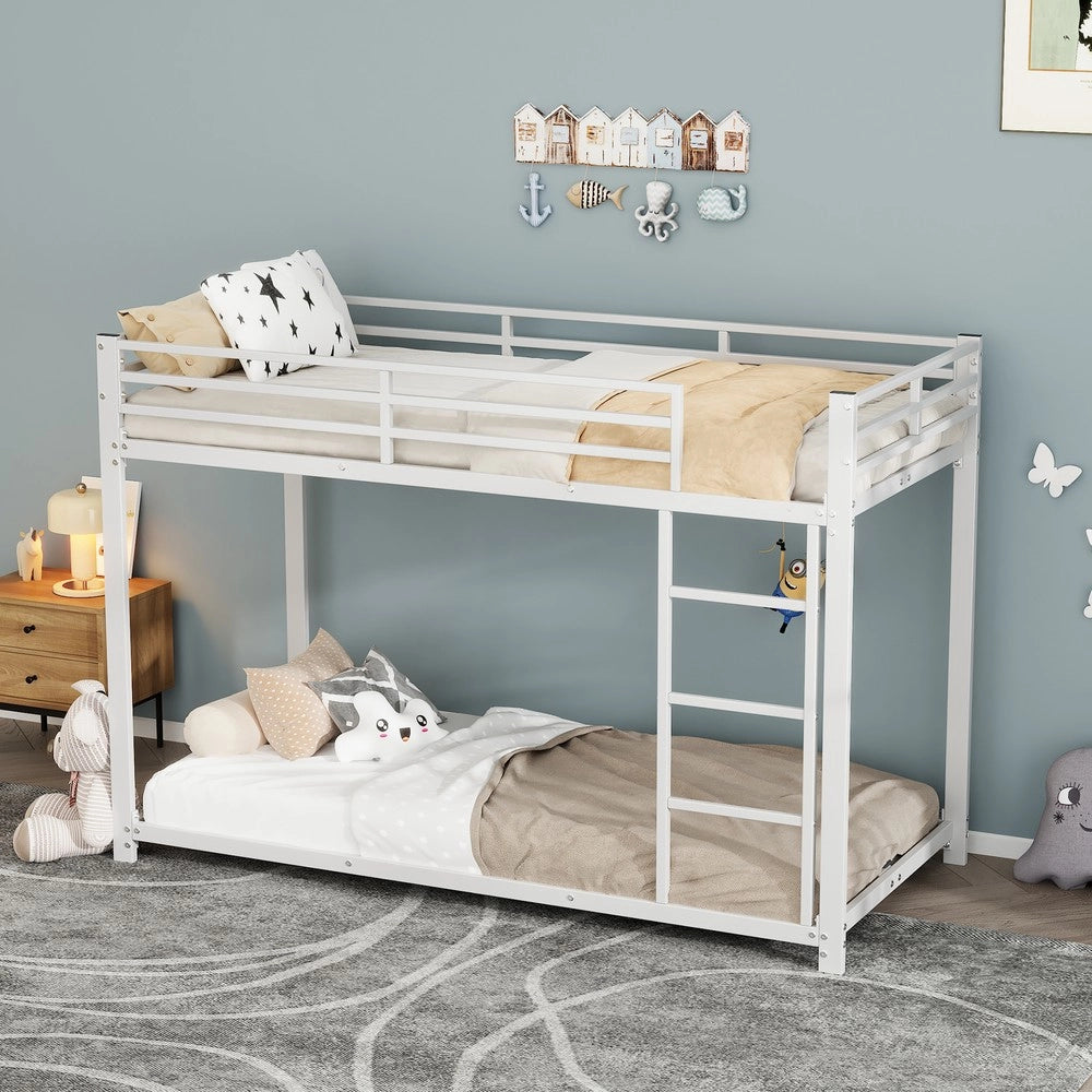 Letto a castello singolo ¨C Minimal ¨C Bianco metallo 90x200cm