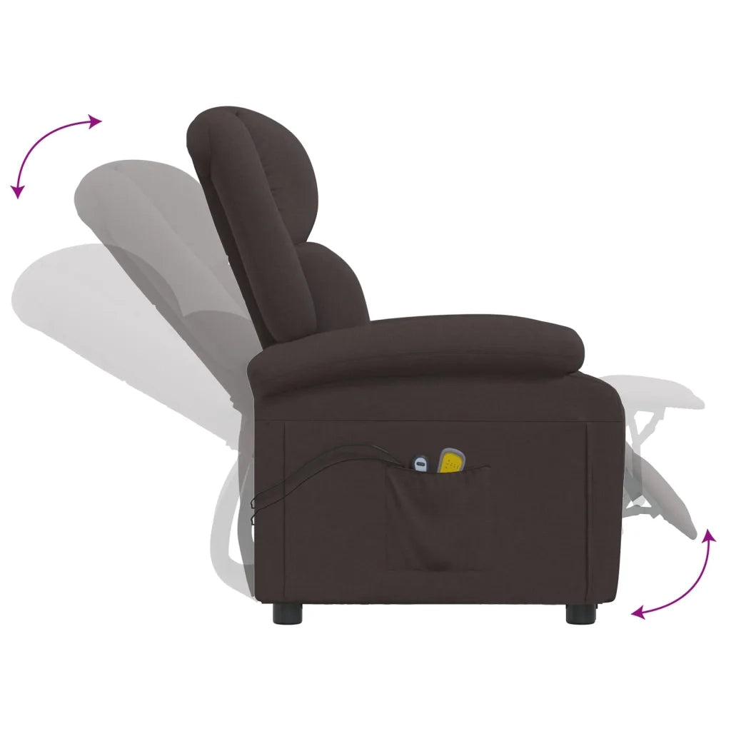 Poltrona Elettrica Massaggiante Marrone Scuro in Tessuto cod mxl 32183
