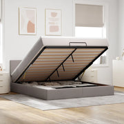 Pouf Letto con Materasso e LED Tortora 180x200cm in Tessuto 3312247