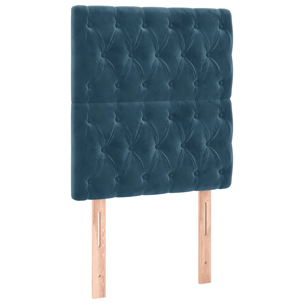 Giroletto a Molle con Materasso Blu Scuro 80x200 cm in Velluto 3129361