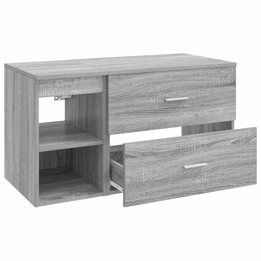 Set di mobili per il bagno 2 pcs Sonoma grigio 3403941