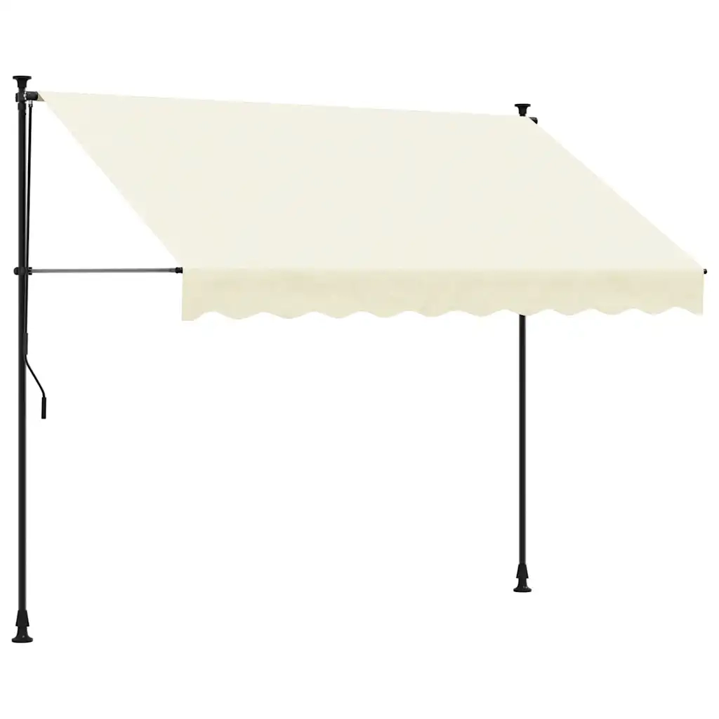 Tenda da Sole Retrattile Crema 300x150 cm in Tessuto e Acciaio 368747