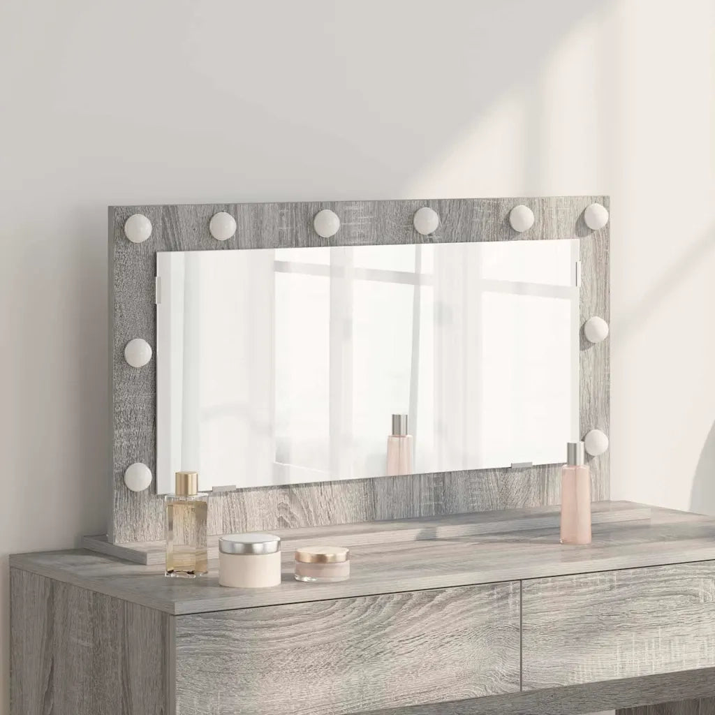 Specchio da Vanità Rettangolare Grigio Sonoma 80 x 45 x 18 cm 868322