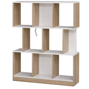 EasyComfort Mobile Libreria a 8 Ripiani per Soggiorno e Camera da Letto, in Legno, 100x27x124 cm, Rovere e Bianco