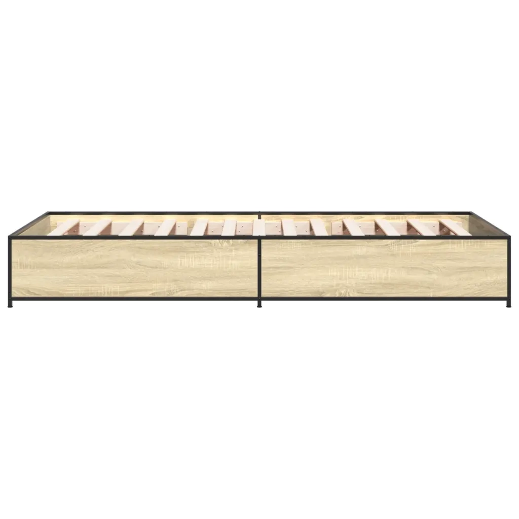 Giroletto-Struttura Letto Rovere Sonoma 75x190cm in Legno Multistrato e Metallo 444681