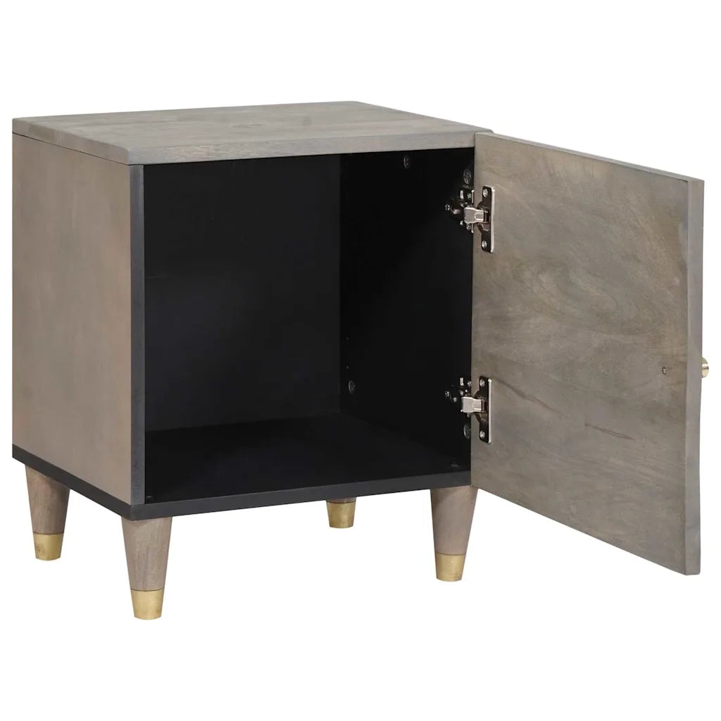 Comodino con porta 2 pz-Set di 2 Tavolino da notte Grigio 40 x 33 x 46 cm