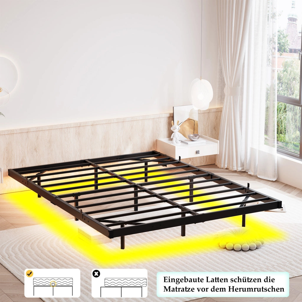 letto metallo nero 140 x 190 cm