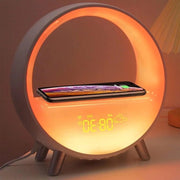 Alarme con Funzione di Luce di Risveglio Intellegente - Simulazione dell'Alba e Lampada del Tramonto con Caricatore USB-C Wireless e Bluetooth.