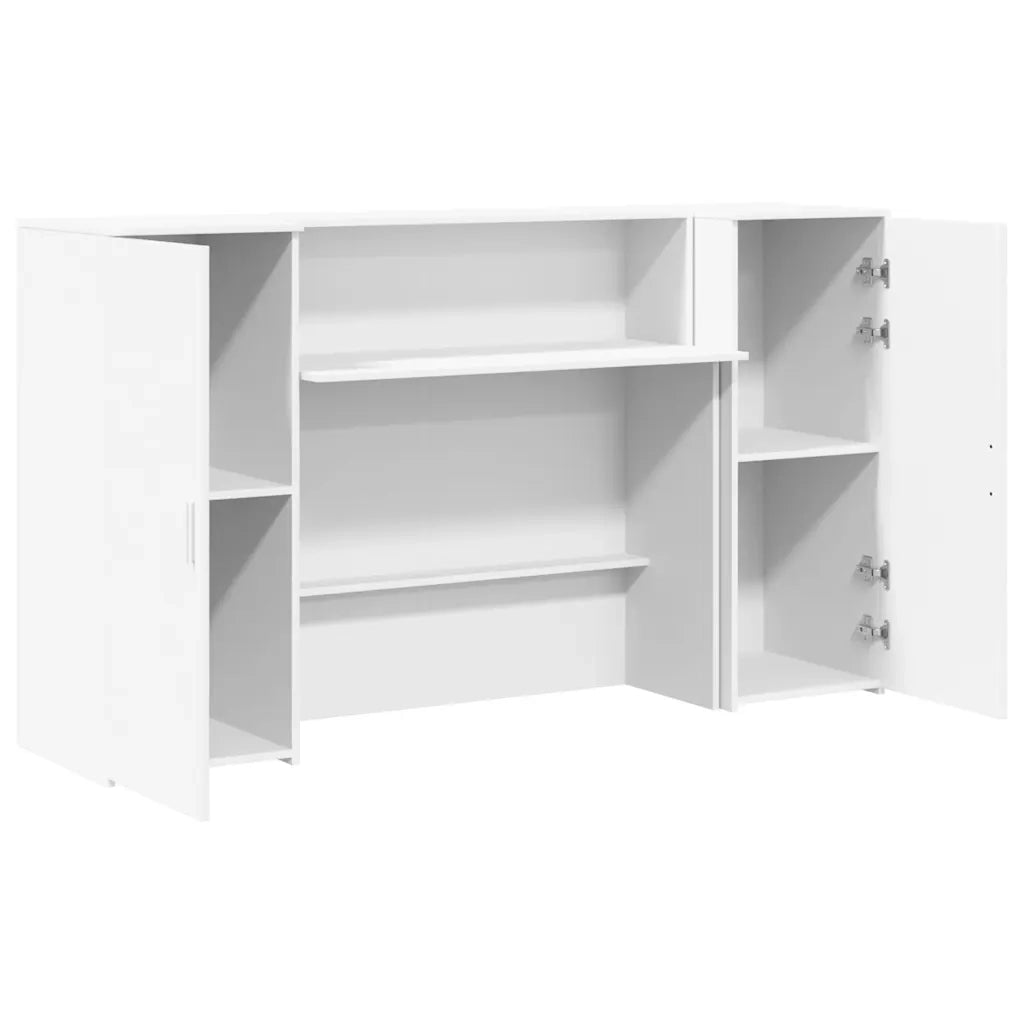 Scrivania per Reception Bianca 180x50x103,5 cm in Legno Massello 3324205