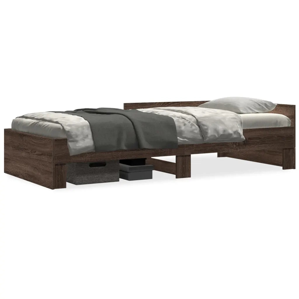 vidaXL Giroletto senza Materasso Rovere Marrone 75x190cm in Truciolato