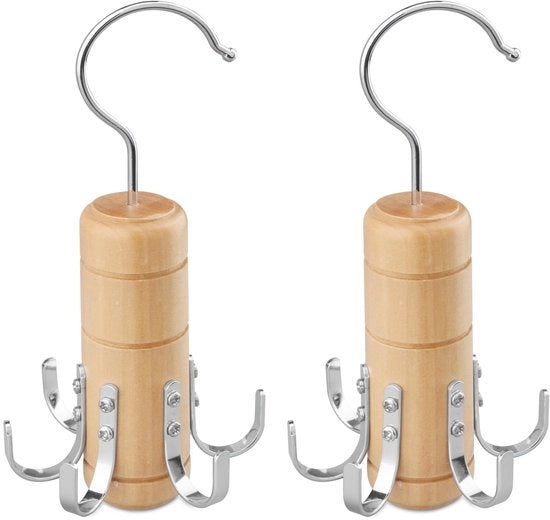 Accessori per armadi Organizer - Hanger a 360° di rotazione - Hanger per oggetti in legno - Accessori per armadi - Materiale in acciaio verniciato - Materiale in legno affidabile - Progettato per risparmiare spazio - Hanger per oggetti