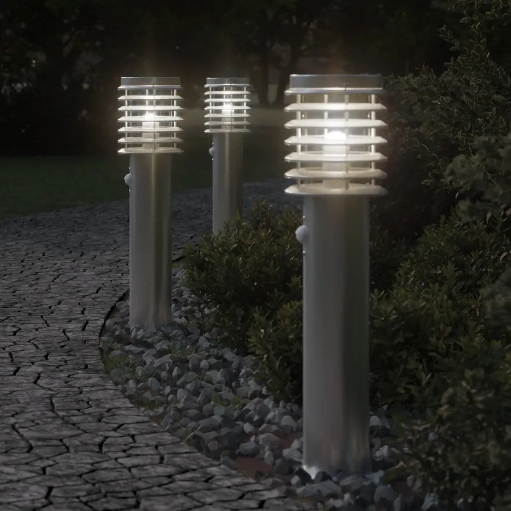 Lampada da Terra per Esterni Sensore Argento 60 cm in Acciaio CFW5510954