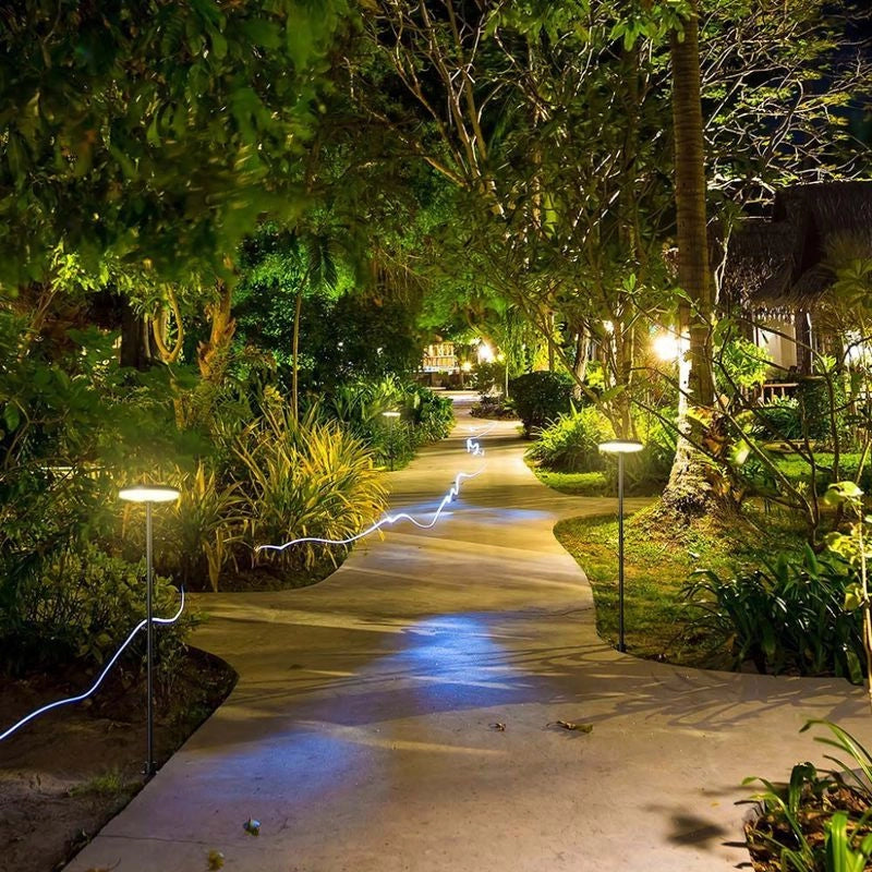 Lampada LED da Giardino 12W con Picchetto a Doppio Fissaggio a Terra Colore Antracite, diametro 15 cm, altezza 80 cm, 4000K, IP65 - sku 10426