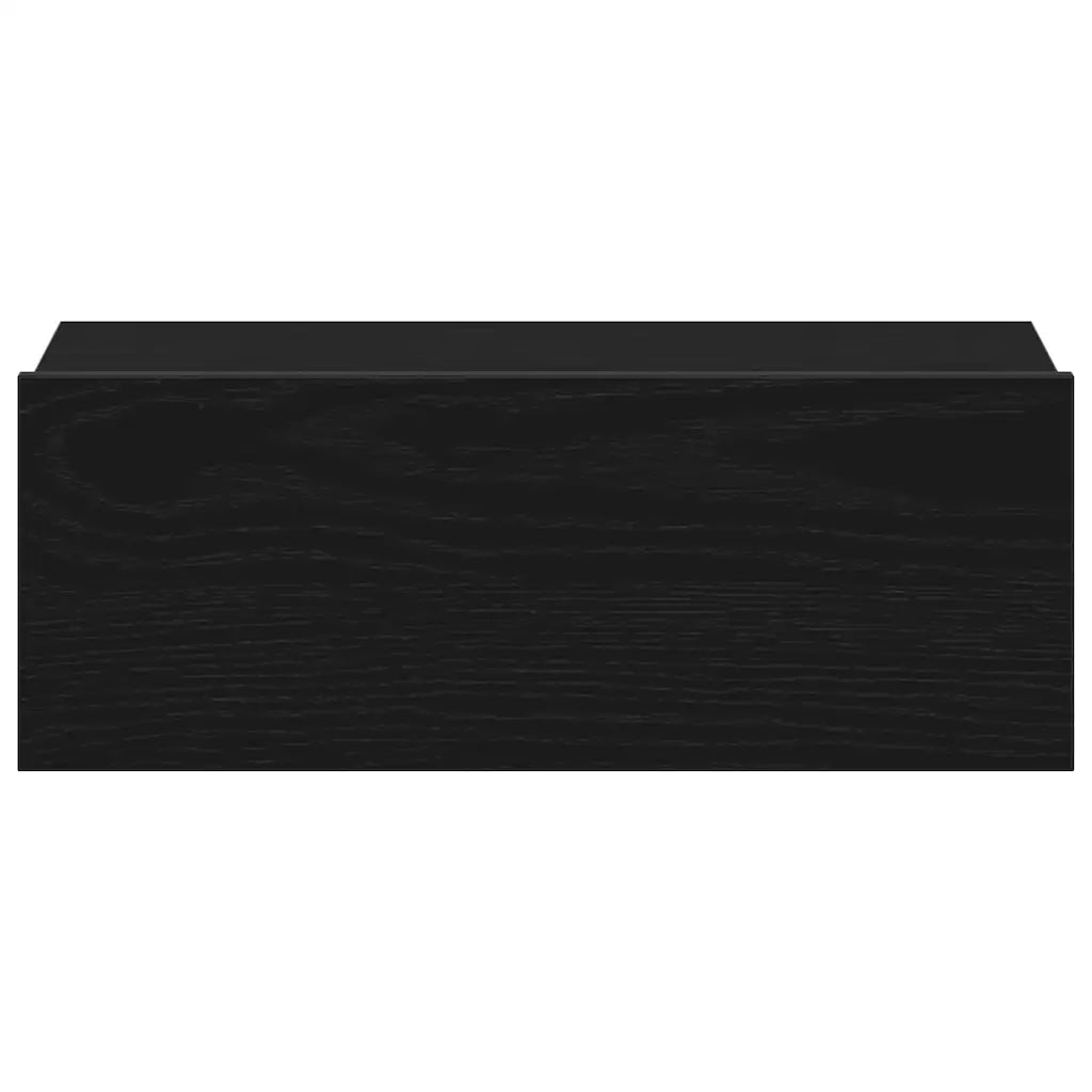 Comodino sospeso Rovere Nero 40x32x15 cm in Legno ingegnerizzato
