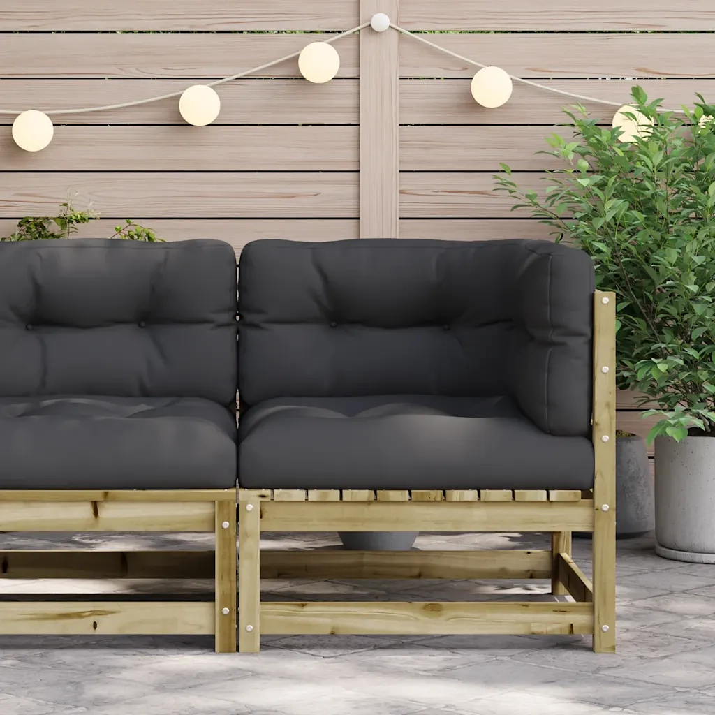 Divano Angolare da Giardino con Cuscini-Sofa da Giardino-Divanetto da esterno Legno Impregnato Pino 996018