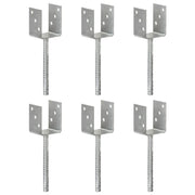 Picchetti per Recinzione 6 pz Argento 8x6x30 cm Acciaio Zincato 145314