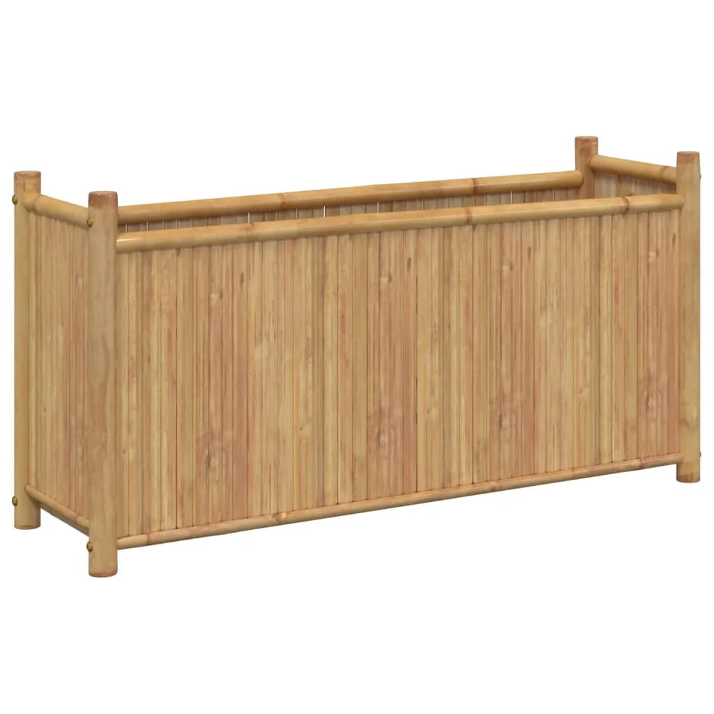 Fioriera rialzata per piante fiori terrazza giardino 100 x 30 x 50 cm bambù marrone 02_0037266