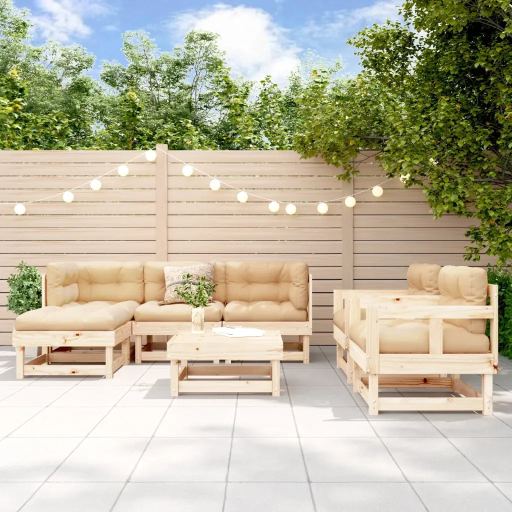 Set Salotto da Giardino 7 pz in Legno Massello di Pino 3186207
