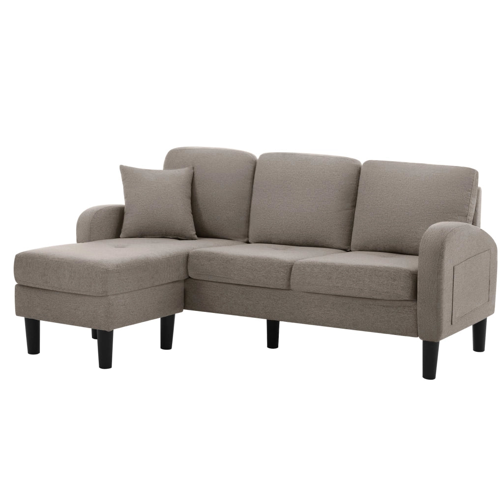 Divano angolare modulare con chaise longue 166 x 118 x 77 cm; grigio scuro