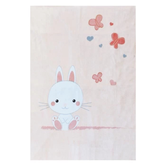 Plaid DOMIVA Lapinou - Microfibra - 100x140 cm
