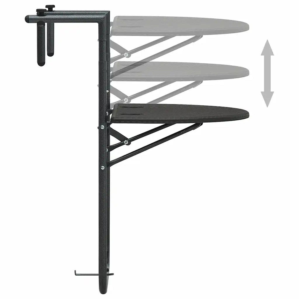 Tavolino da Giardino | Tavolo da Balcone Pensile Marrone 60x64x83,5cm Plastica Rattan