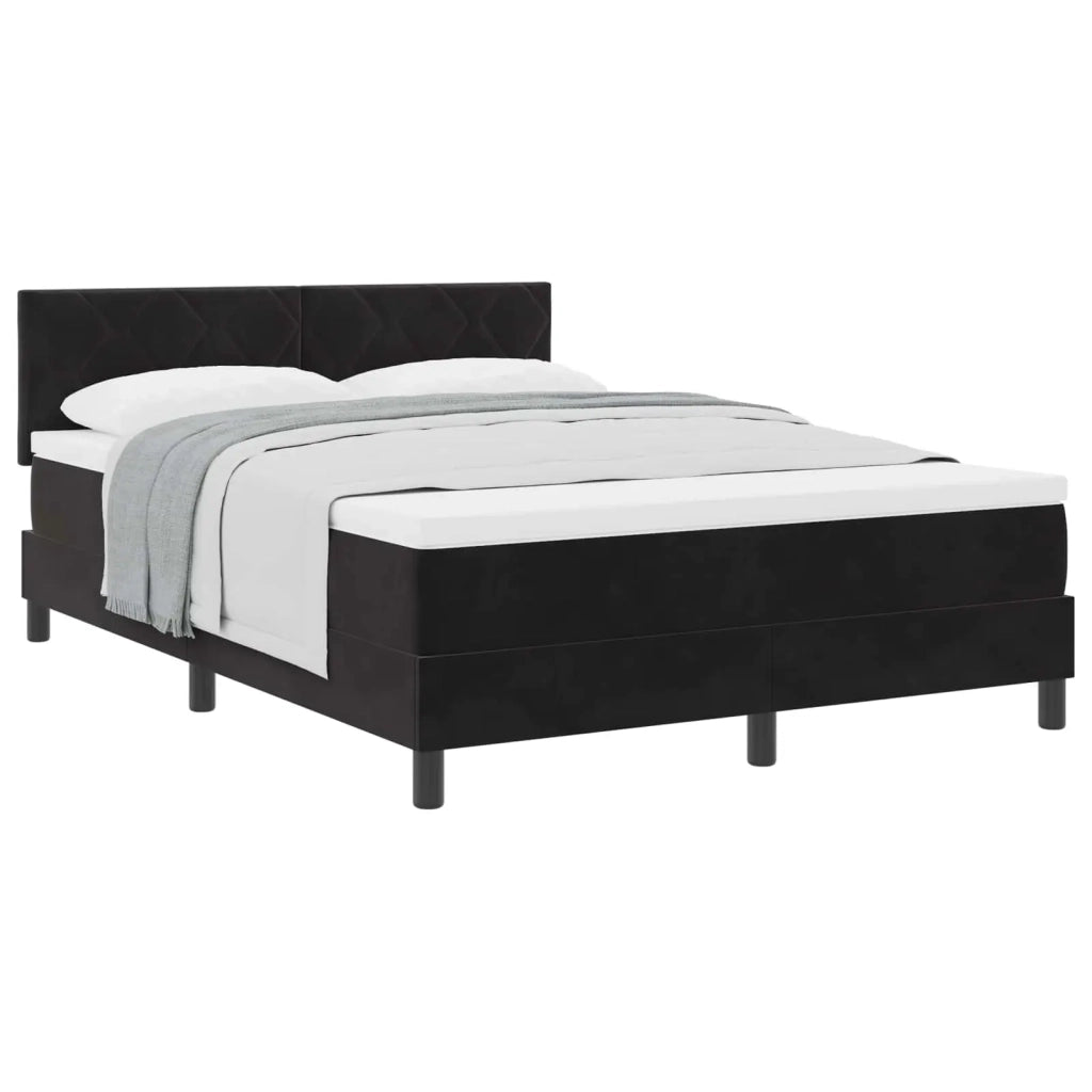 Letto a molle con materasso Nero 160 x 200 cm Velluto 3339250