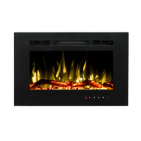 Camino Elettrico da Incasso 42x66x13,5 cm Effetto Fiamma 1500W Aladin Nero
