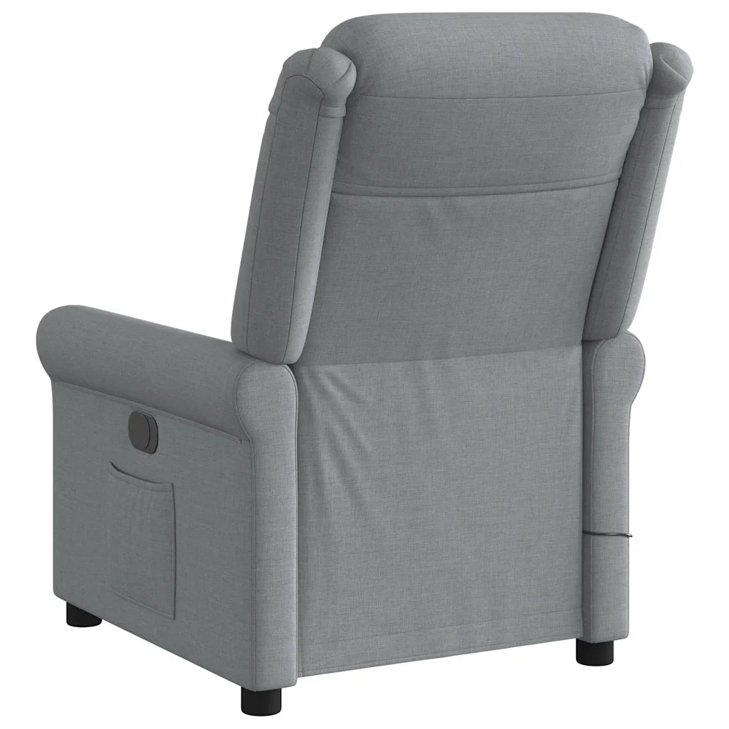 Divano Sedia-Poltrona Reclinabile Massaggio Elettrica Grigio Chiaro Tessuto 363527