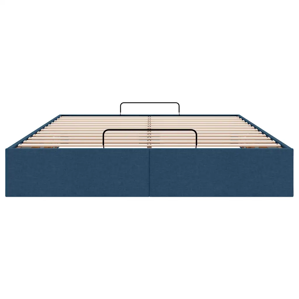Struttura Letto Pouf senza Materasso Blu 140x190 cm in Tessuto