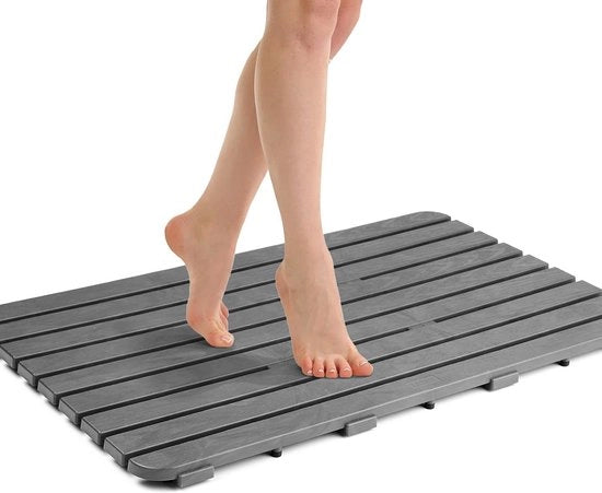 Pavimento per doccia rettangolare - effetto legno antislip in plastica - protezione UV