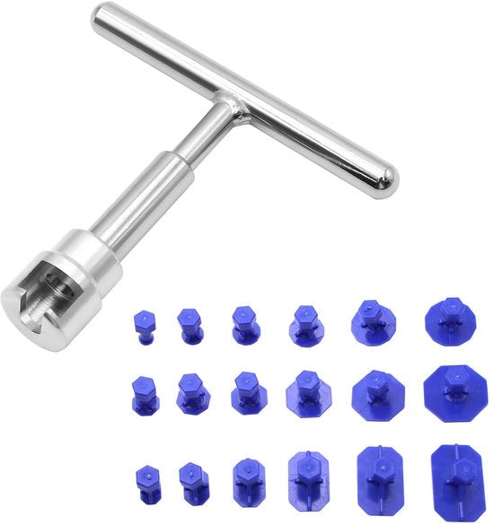 Set di rimozione di ammaccature a 19 pezzi senza spray, rimozione di ammaccature per auto, kit di rimozione di ammaccature, modello WYYFXY, 19 pezzi, senza spugne, senza spray
