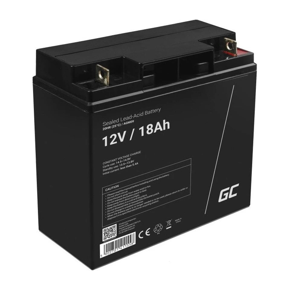 Batteria ricaricabile industriale Green Cell AGM09 al piombo sigillata (VRLA) 18000 mAh 12 V