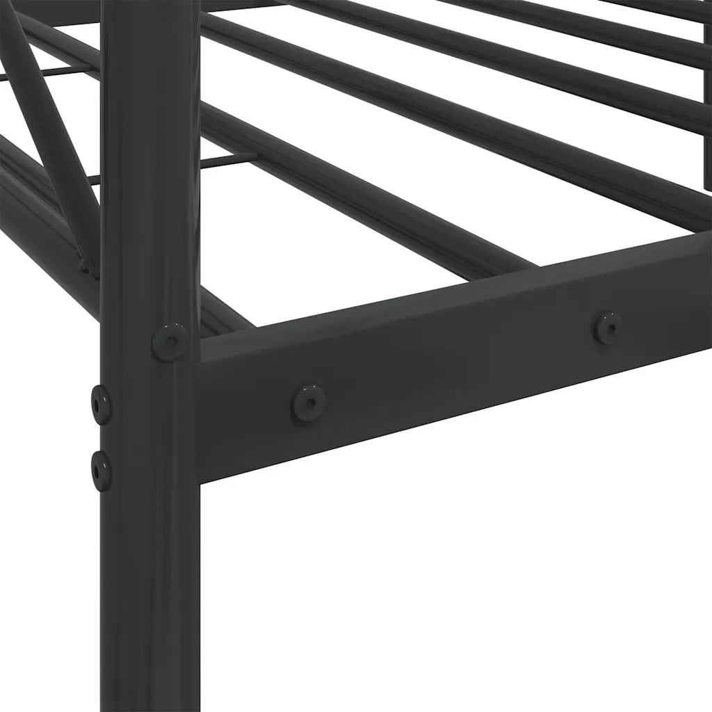 Letto singolo | Letto per adulti | Dormeuse senza Materasso Nero 75x190 cm in Acciaio