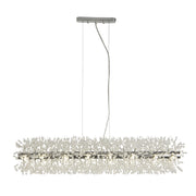 Lampadario Contemporaneo Sprazzo Sole Acciaio Cromo Vetro Trasparente 16 Luci G9